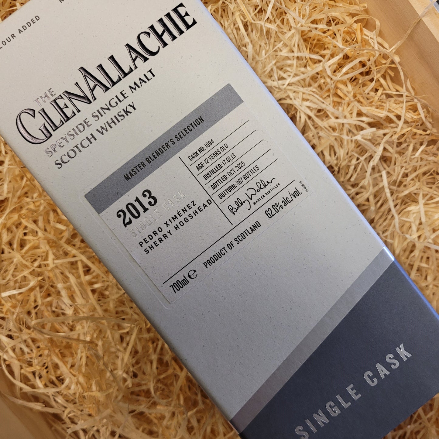 The GlenAllachie 12 Year Old 2013 (Cask 1094) - Pedro Ximenez Hogshead, Speyside, Scotland (62.6% Vol) (70Cl)