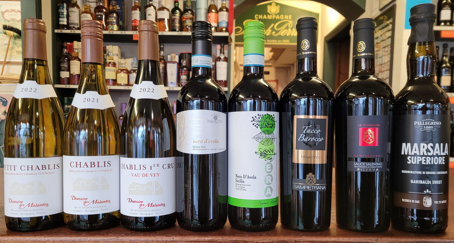 Thursday 19th February 2026 Tutored Tasting - Chablis (whites) and Southern Italy (reds)